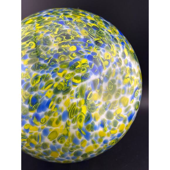 Yellow & Blue Swirl Glass Vase - Picture 5 of 5